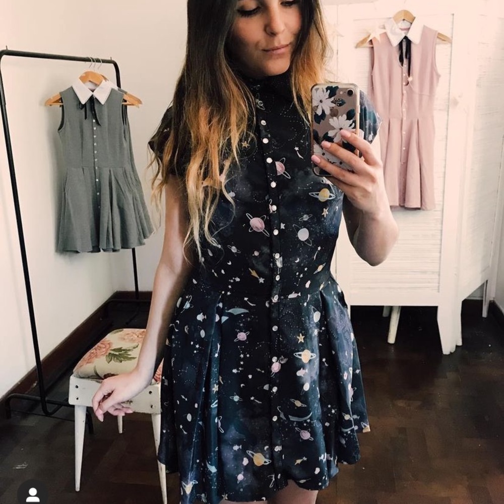 Short Shirt dress Planet pattern